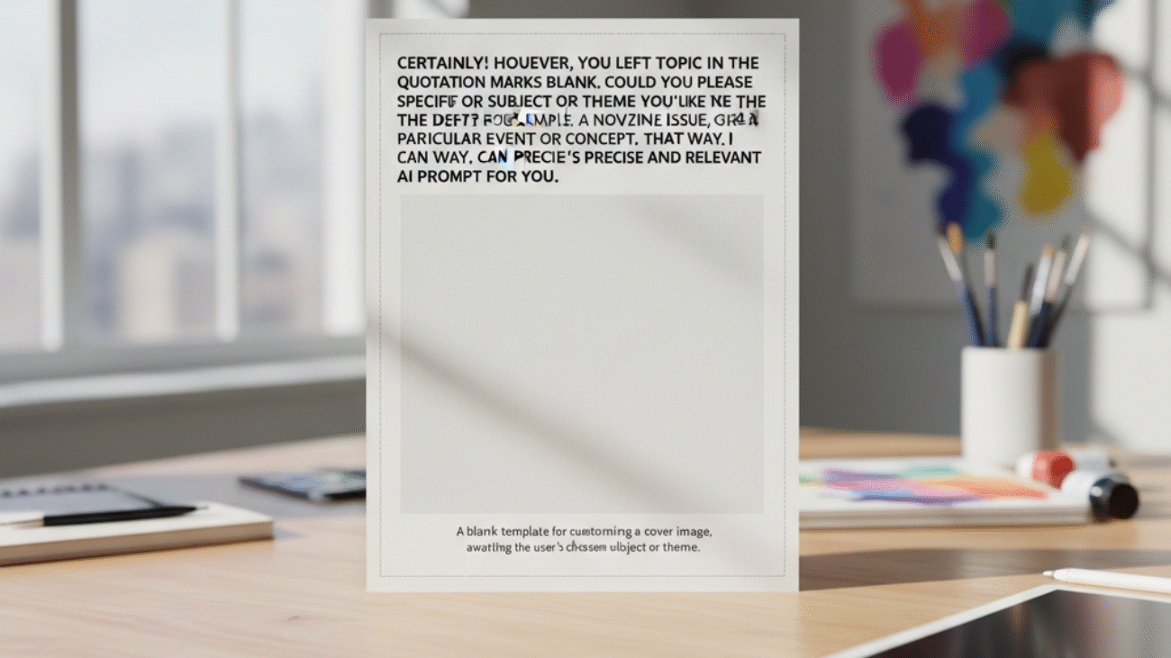 A blank template for customizing a cover image, awaiting the user’s chosen subject or theme.