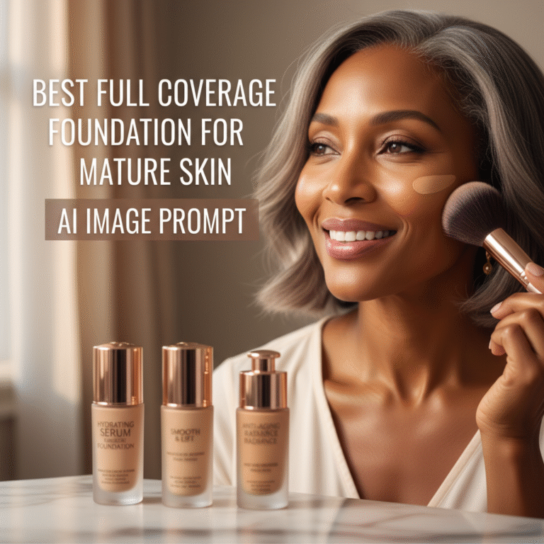 Best Full Coverage Foundation for Mature Skin – confident mature woman glowing with flawless, radiant skin